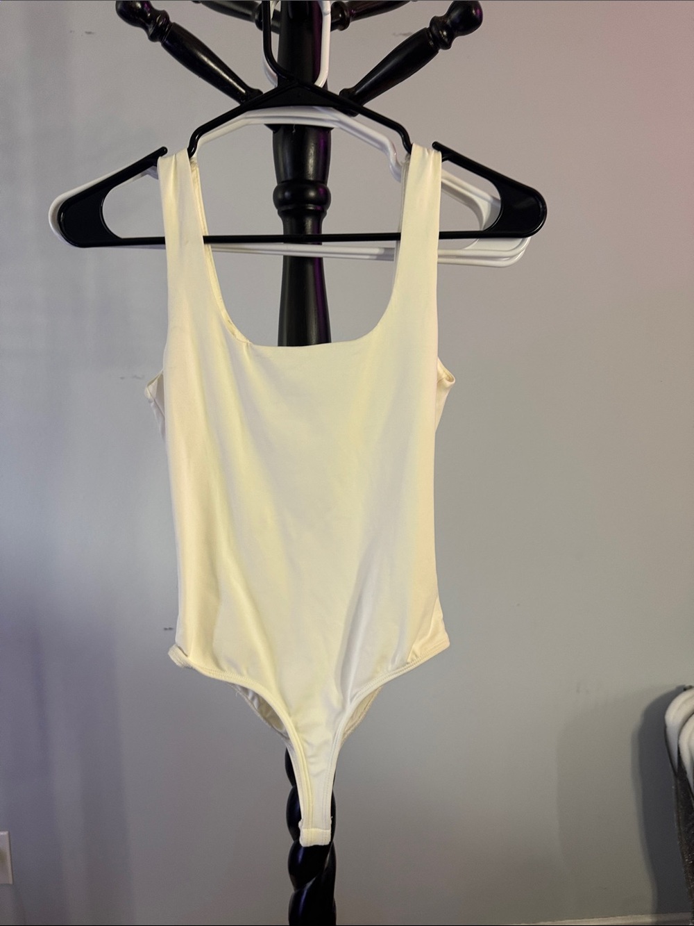 Blue Rain Cream Scoop Neck Bodysuit